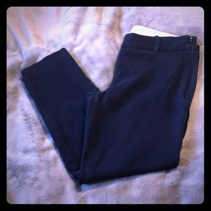 J. Crew Stretch Ankle Length Pants Navy Blue 10